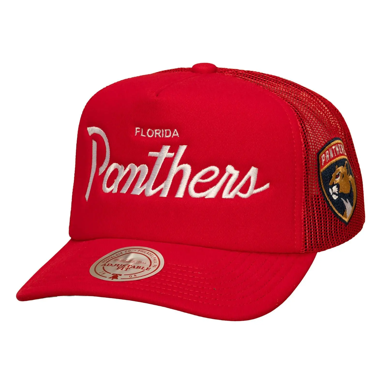 Florida Panthers Red Head Coach Trucker Adjustable Hat NHL Throwback Cap Fan Gear Mitchell & Ness