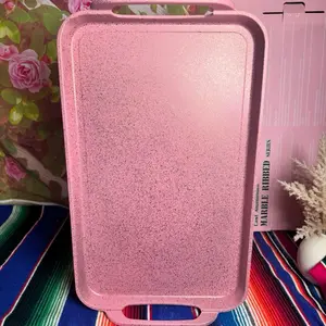Comal Extra Heavy Duty Color Rosa 19x11.5 Rectangular Serving Tray for Everyday Use Kitchen Utensils