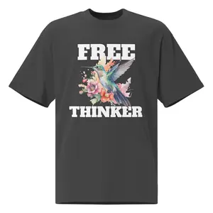 Free Thinker Oversized Faded T-Shirt - Versatile Fit for Any Occasion, Ideal for Casual Wear Cotton Fabric
