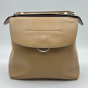 Pre-owned FENDI Leather Backpacks Back to school backpack Beige