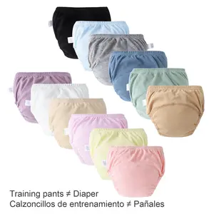 Cotton 6-pack solid color baby training briefs soft toddler waterproof potty training pants soft breathable underwear suitable for boys and girls