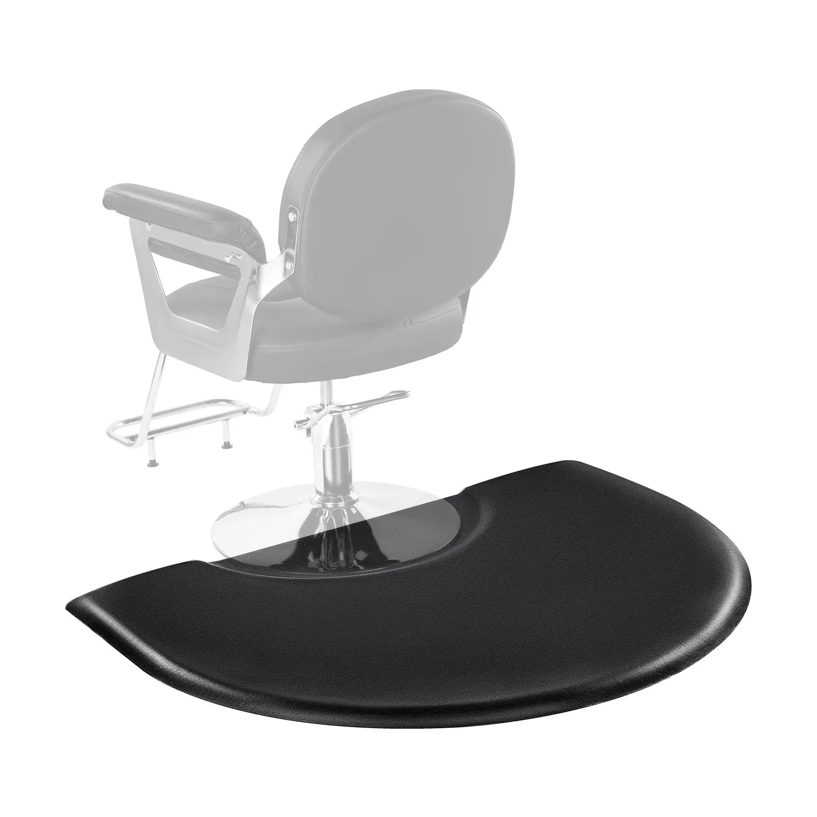 【Summerfinds】VEVOR Salon Mat for Hair Stylist, 3 x 4 FT Semi-circle Salon Chair Mat, 1-inch Thickened Anti Fatigue Barber Shop Floor Mat with Round Cut Out, Easy-to-Clean PVC Surface & Anti-Trip Beveled Edges