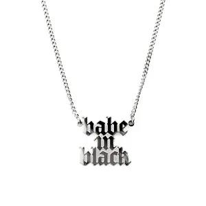 Babe in Black Stainless Steel Necklace