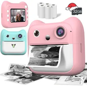 Instant Printing Digital Camera, USB Rechargeable Digital Camera with Print Paper, Ideal Toy Camera for Teenagers and Young Children