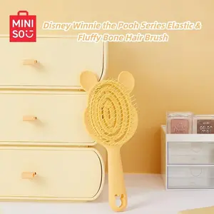 Disney Winnie Series Elastic Fluffy Bone Comb, Cute Cartoon IP Hair Comb, Portable Styling Comb for Girls Daily Use,Anti-static,Cute Gift For Girls