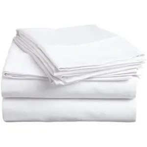 212 MAIN King Sheet Set - 400 Thread Count Egyptian Cotton Fabric, Solid White Soft Bedding Sheet