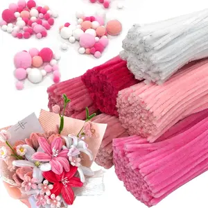 600 count  Pipe Cleaners Bulk and 300 count Pompoms -  Fuzzy Wire, Pastel Pom Poms Chenille Stems for Arts & Crafts, Ideal for Making   Thanksgiving Christmas Party Supplies