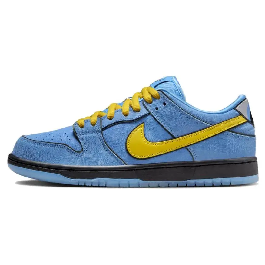 Nike Dunk Low Pro SB QS 'Bubbles' x The Powerpuff Girls Men's Classic Round Toe Lace-Up Sports Shoes, Footwear Trainer for All Seasons, Shoe, Casual, Laces, Lightweight, Fans, Powerpuff Logo, Cushioned Insole