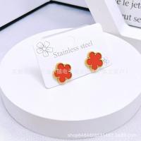 Five-flower Earrings Red