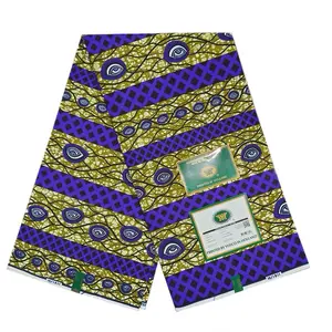 African Fabric - Green and Purple Patterned Material as Shown textile sales