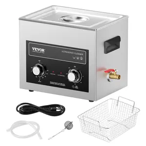 10L Ultrasonic Cleaner with Heater Timer & Basket, Professional Digital Sonic Cavitation Machine, 240W Cleaning Machine for Lab Tools, Metal Parts, Carburetor, Brass, Auto Parts, Engine Parts
