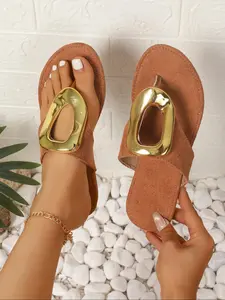 Women's Fashionable Plain Color Slides, Casual Comfortable Flat Sandals for Summer, Open Toe Sandals, Lightweight Breathable Shoes for Daily Wear, Girl