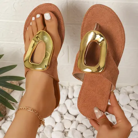 Women's Fashionable Plain Color Slides Shoes Flats, Casual Comfortable Flat Sandals for Summer, Open Toe Sandals, Lightweight Breathable Shoes for Daily Wear, Girl