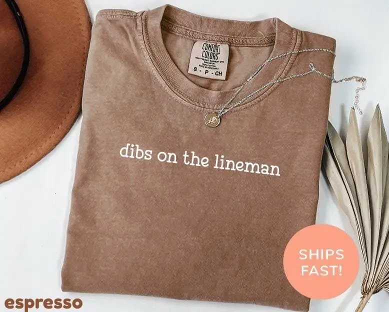 Comfort Colors Dibs On The Lineman Shirt, Lineman Girlfriend T-shirt, Lineman Wife Shirt, Best Lineman Ever Shirt, Sports Shirt, Game Day