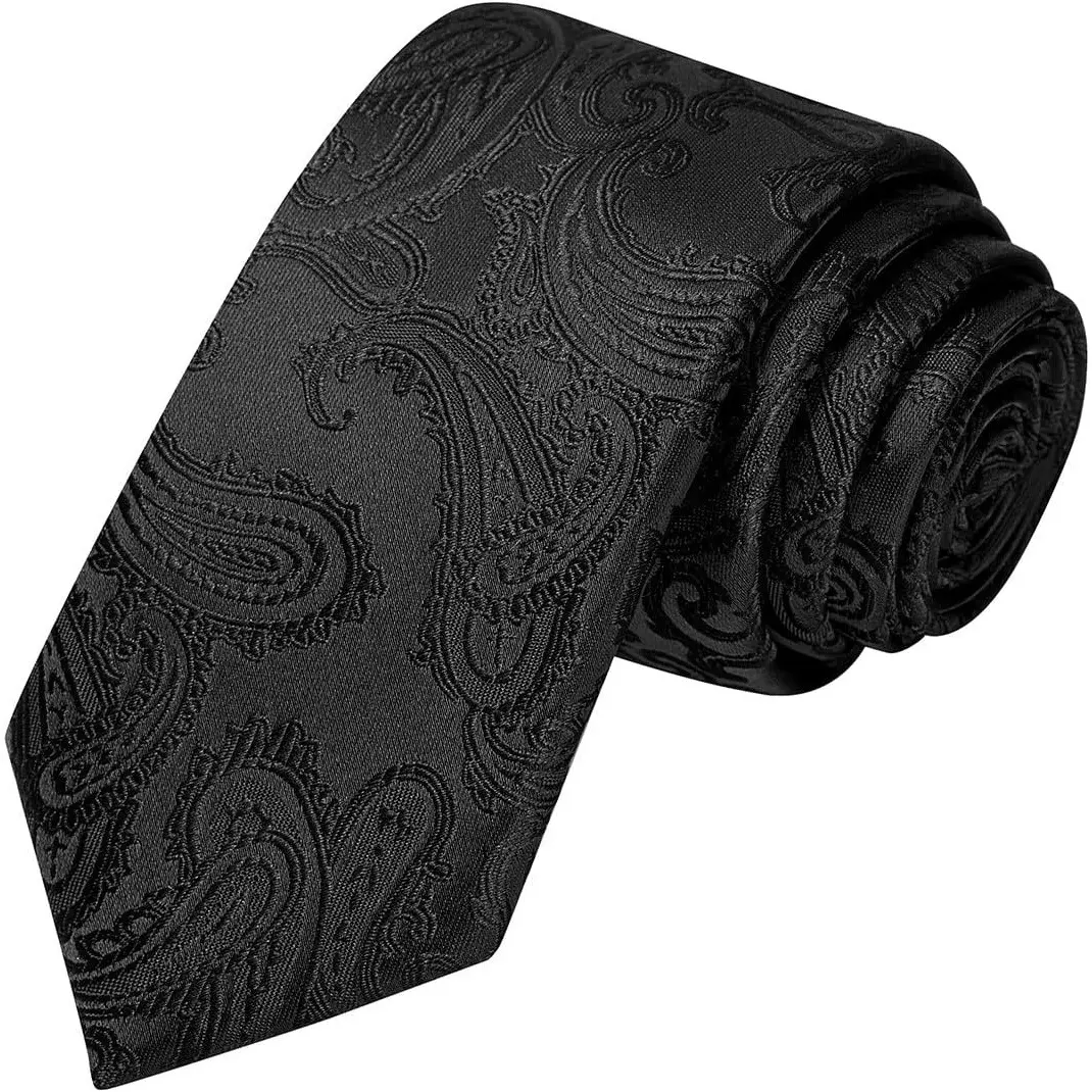 Thin Tie 2.4 Inch Tie Thin Tie 1200 Needle High Density Knit Suitable for Students Business Wedding Graduation Ceremony