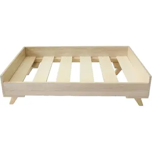 Midlee Raised Wooden Dog Bed Frame - Large, Raised Bed with Floor Lift, Modern Flat Pack Design, Easy Cleaning Pet Accessory
