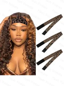 Heatless Lace Melt Headband Set, 3 Elastic Hair Bands with Edge Wrapping, Adjustable Hairstyle Tool for Women and Girls, All Seasons, Elastic Headbands