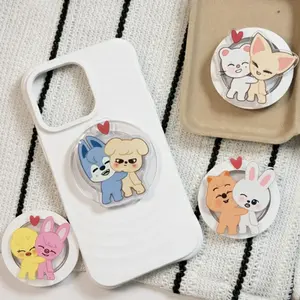 [ NEW UPDATE] Kpop Character Phone Grip and Badge Reel , Cute Idol-Inspired Characters, Trendy Accessory And Perfect Gift For Kpop Fans And Collectors