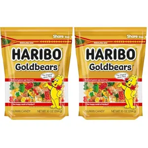 HARIBO Goldbears Gummi Candy - Resealable 10 oz. Bag (Pack of 2)