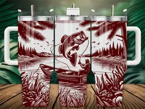 20 Oz Fishing Engraved Tumbler