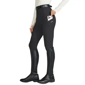 Willit Women's Equestrian Riding Pants with Knee Pads, Equestrian Long Pants, Horseback Training Tight Pants with Zipper Pockets