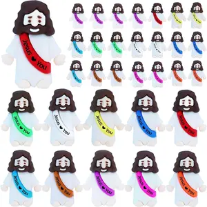 32 Pcs Little Jesus Figures – Mini Rubber Jesus Toys Jesus Love You for Easter Egg Fillers Egg Hunts Religious Party Favors Gifts Hide and Seek Baptism Gifts Sunday School