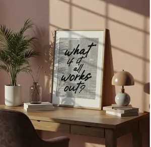 What if it all works out Art Print - 11"x14" Inspirational Quote Wall Art for Home Decor