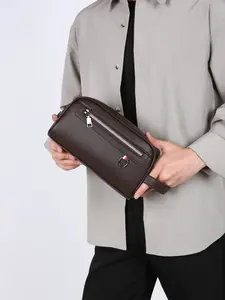 1PC Men's handbag with zipper closure, Envelope Clutch, Travel Essentials, fashionable and versatile, simple and elegant, suitable for daily commuting, outdoor travel, business trips, shopping and travel, suitable for students, campus, men's handbag