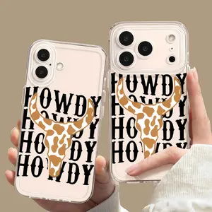 Phone case: "Hello" print phone case with cow skull western design Trendy vintage country cowboy style, suitable for iPhone 11 12 13 14 15 16 17 series. Holiday gift. Perfect gift. Birthday gift A gift for her