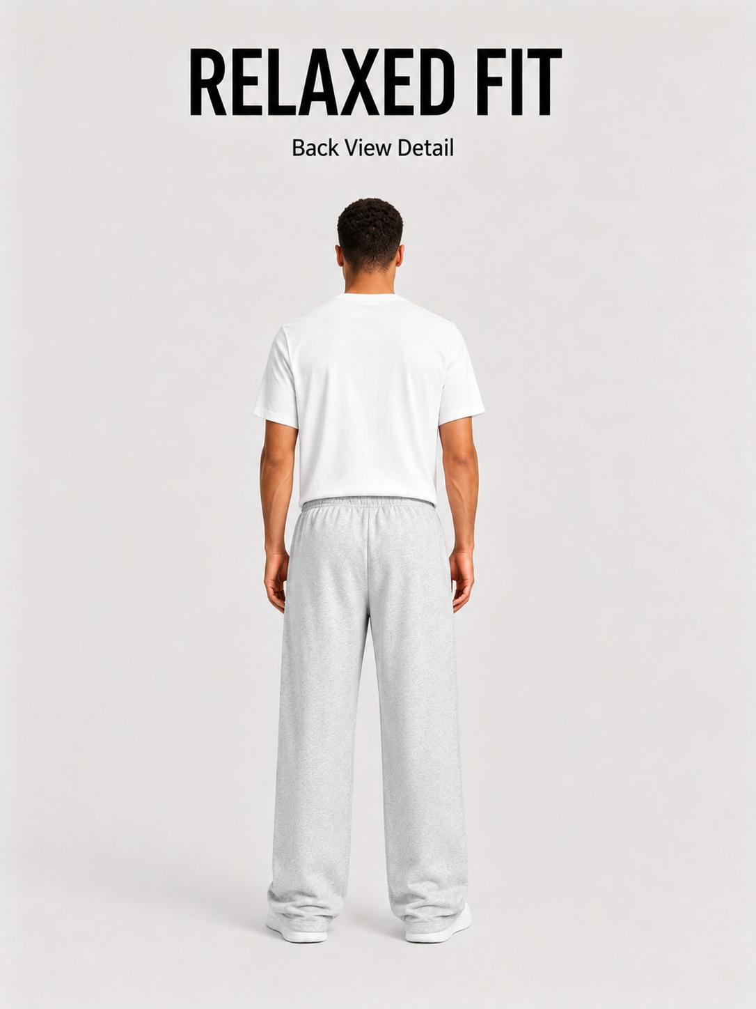 Unisex Uncuffed Men Sweatpants Light Gray Color Oversized Fit,Elastic Drawstring Waist, Casual Streetwear Bottoms for DailyWear and Leisure Activities