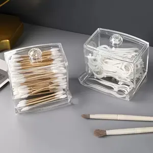Plastic Cotton Swab Box and Floss Case, Standalone Pharmacy Jar Dispenser, Lightweight Durable Storage Solution for Bathroom and Cosmetics