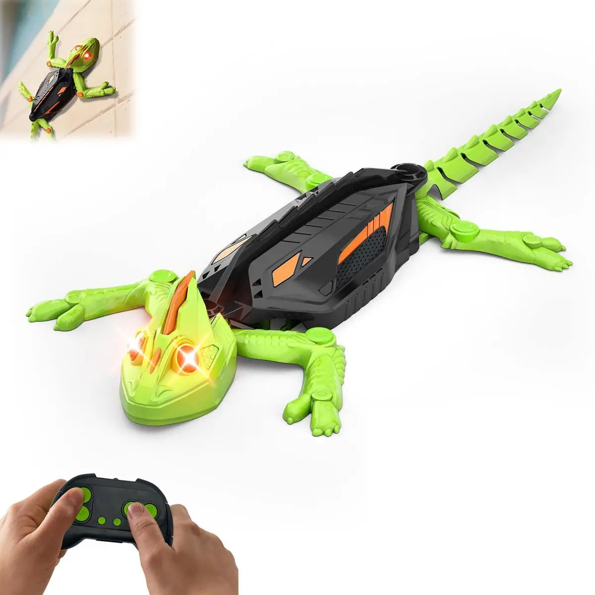 Wall Crawler Gecko RC Toy, Remote Control Electric Lizard with LED Eyes & 360° Spin, 33.2cm Lifelike Simulation, Rechargeable USB, Indoor Fun Gift for Kids Ages 6-12, STEM Interactive Party Toy, Safe Non-Toxic ABS
