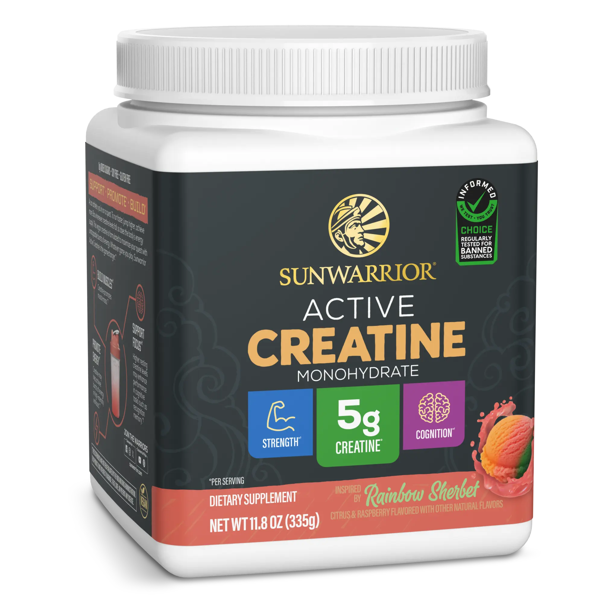 Creatine Monohydrate Powder Micronized PreWorkout Recovery Supplement | Support Muscle Building Strength Training Cognition | Vegan & Keto Friendly Easily Mixes Rainbow Sherbert Flavored Creatine