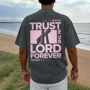 Trust In The Lord Forever T-Shirt,Christian Religious ,Trust in the Lord, Jesus T-shirt, Faith Gift, Trust in the Lord Forever T-Shirt Men Vintage Oversized Christian Graphic Tee Isaiah 26:4 Faith Streetwear