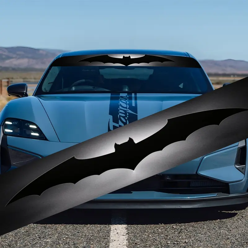 A cool bat car windshield sticker, personalized design, self-adhesive car, SUV, plastic/metal surface, car sticker, for vehicle waterproofing, Bat Decal Car Decoration, Bat Window Decal