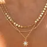 Women's Fashion Sun Pendant Necklace Set, Ideal for Daily Wear, Parties & Music Festivals, Stylish Dainty Layering, Layered Necklace