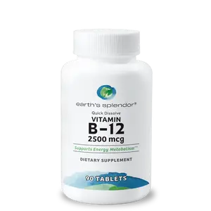 Earth's Splendor Vitamin B12 Methylcobalamin 1000 mcg Quick Dissolve Cherry Tablets for Energy Metabolism & Cognitive Function Brain Boost Supplement