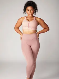 SHEFIT Seamless Leggings - Chestnut, High-Rise, 4-Way Stretch, Moisture-Wicking, Summer Wear, 90% Nylon 10% Spandex, Korean Style, Above the Ankle Length - Fabric
