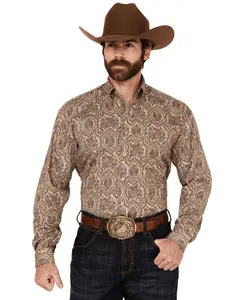 Stetson Men's Men'S Paisley Print Long Sleeve Button-Down Western Shirt - 11-001-0526-0733 Br