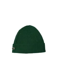 LACOSTE: RIB KNIT WOOL BEANIE