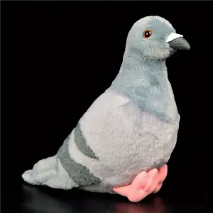 Soft Gray Dove Plush Toy Lifelike Pigeon Plush Bird Stuffed Animal Perfect Gift for Youngsters Pet Toys Study Prop Room Decor