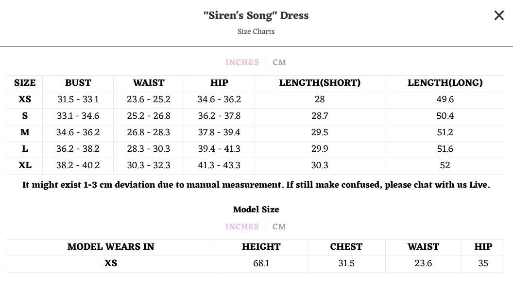 "Siren's Song" Dress（Short）