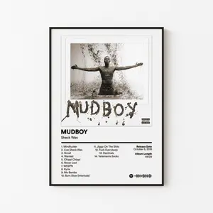 Sheck Wes Album Poster, Mudboy Tracklist Art, Mo Bamba Cactus Jack Print, Hypebeast Hip Hop Decor, Unframed Print Only