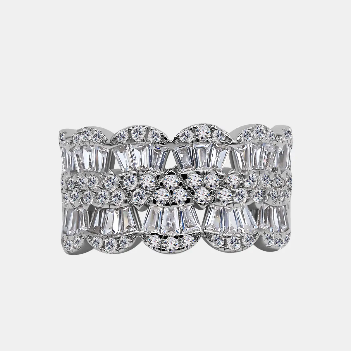 【715】Promotional Event “Lace Dance” Luxurious Cubic Ziconia Ring– Elegant and Sophisticated Choice for Special Events