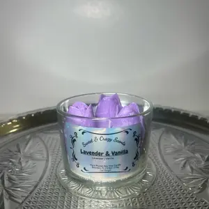 Lavender & Vanilla Scented Candles 12oz Hand-Poured with 100% Organic Soy Wax for Serene Escape