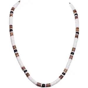 Puka & Coconut Shell Beads Necklace (18")