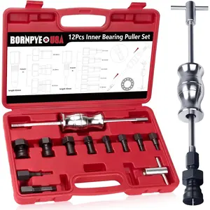 Blind Hole Collet Bearing Puller Set, Internal Bearing Extractor Puller Kit Slide Hammer Bearing Puller Set with Expandable Collets Insert Bearing Remover Set Tool (Red)