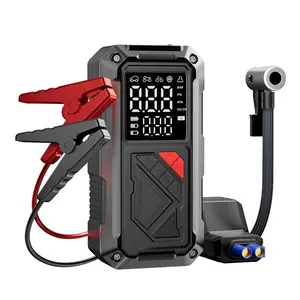 Holiday Gift Package Portable Car Starter 1000A Peak  Includes 150 PSI Tire Inflator, 6000 mAh 12V Car Battery Emergency Power Supply Device (with LED Light), 80W Portable Starter Battery, Digital Charging Pump