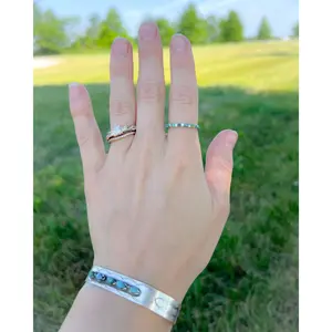 Mae Mini Turquoise Inlay Ring - Sterling Silver Western Style with Authentic Stone