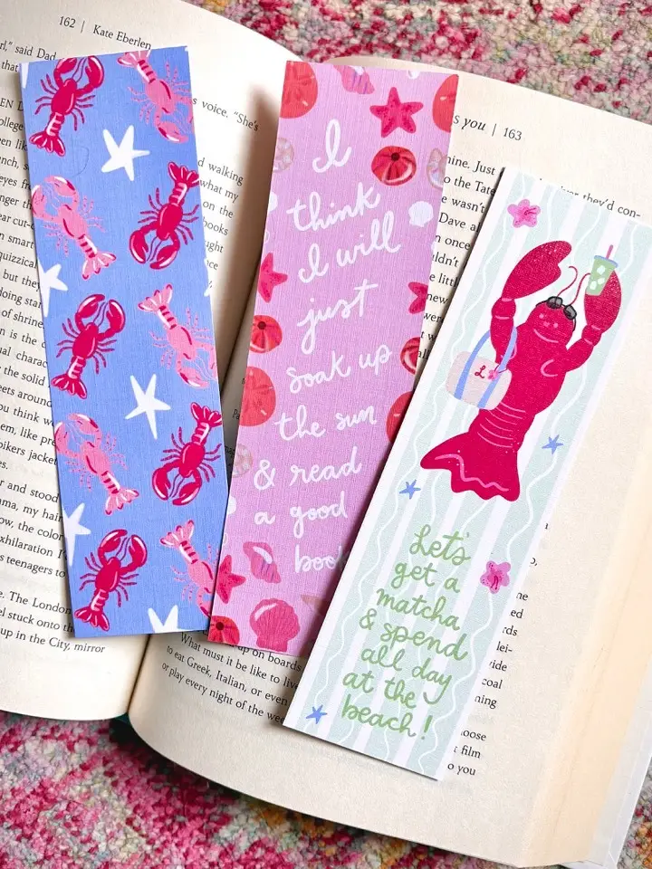 Bookmark Club Sets - 3 Double-Sided Linen Bookmarks